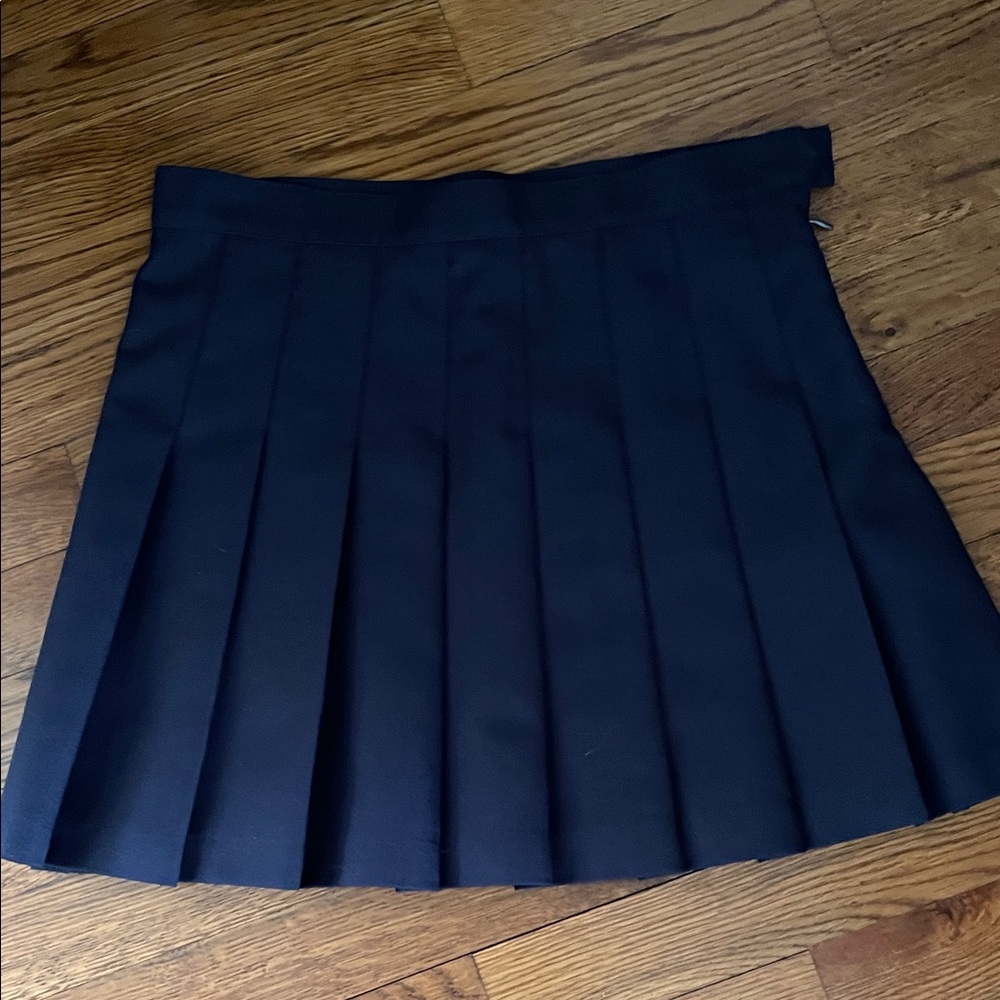 American Apparel Pleated Navy Mini Skirt - Women's size S